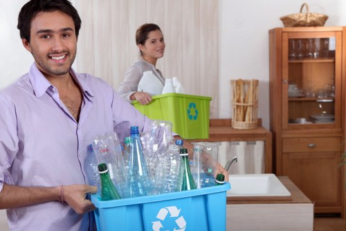 Recycling materials sorted in a builders skip