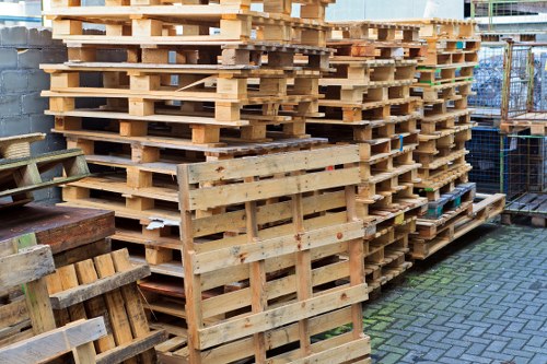 Recycled materials sorted and ready for recovery in a materials hub